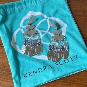 Kendra Scott Silver sister Chandelier Drop Earrings with Light Lilac Accents